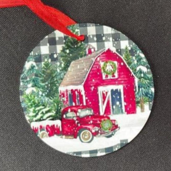 Custom Circle Christmas Ornament