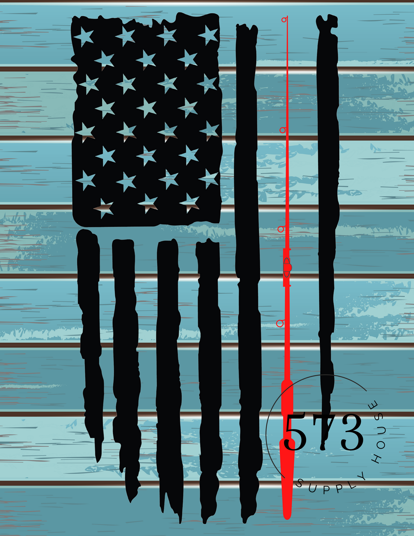 Fishing Pole Flag Design