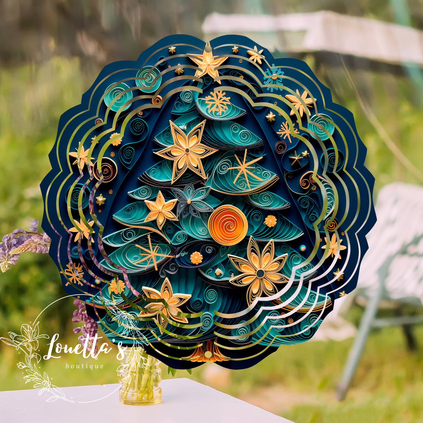 3D Christmas Tree Wind Spinner