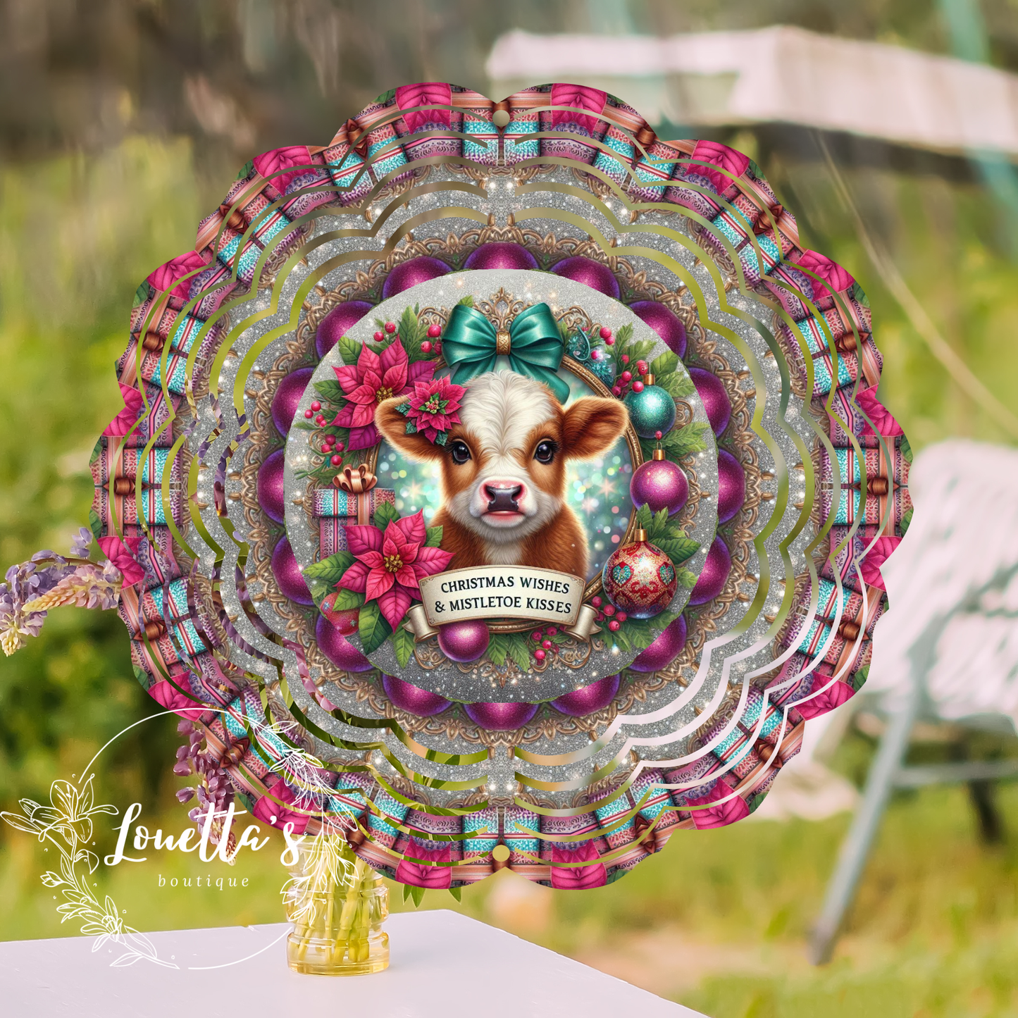 Christmas Wishes & Mistletoe Kisses Wind Spinner