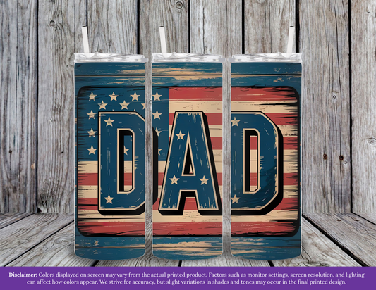 Dad Wooden American Flag