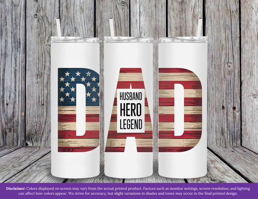 Dad, Husband, Hero, Legend Tumbler