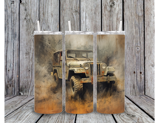 Dirty Jeep Tumbler