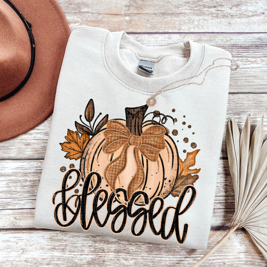 Glitter Blessed Pumpkin