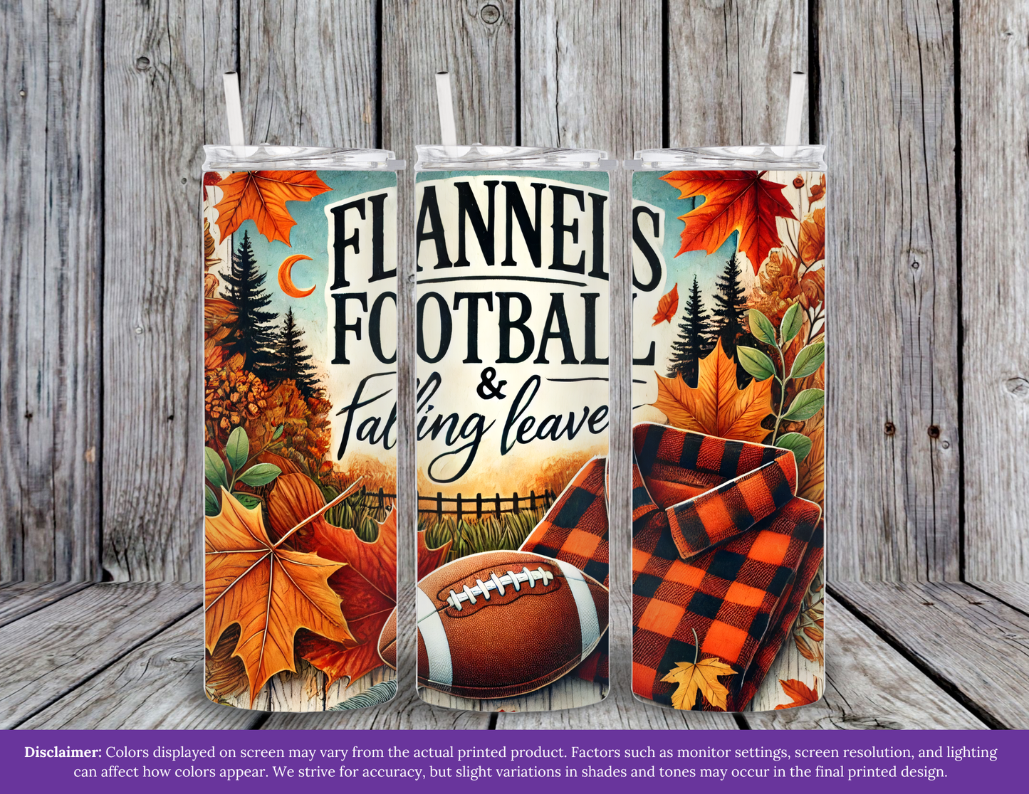 Flannels Football & Falling Leaves Tumbler
