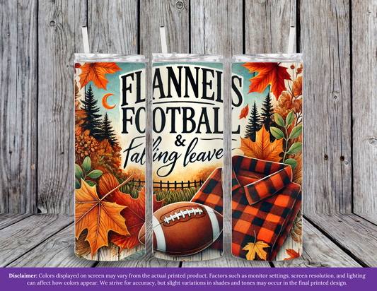 Flannels Football & Falling Leaves Tumbler