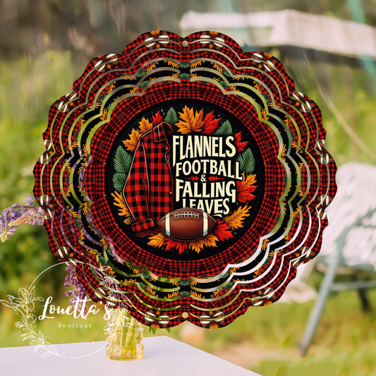 Flannels, Football & Falling Leaves Wind Spinner