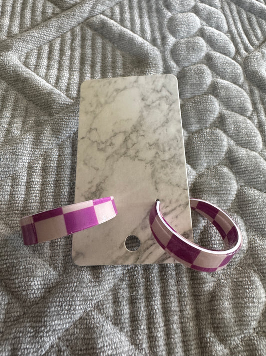 Purple Checkered Hoops