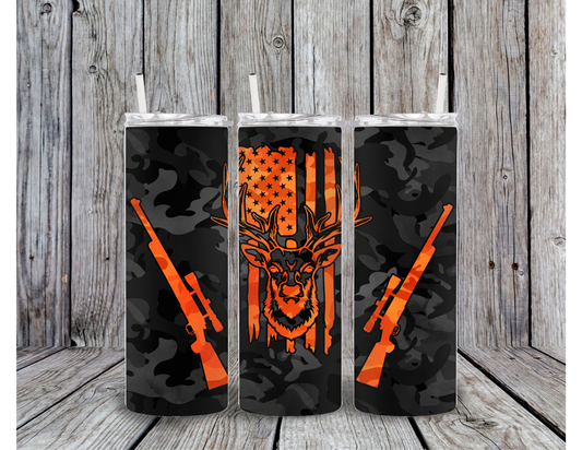 Orange Deer Head Tumbler