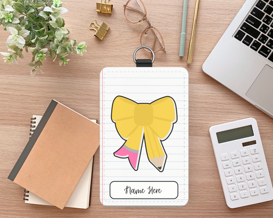 Pencil Bow ID Badge Holder