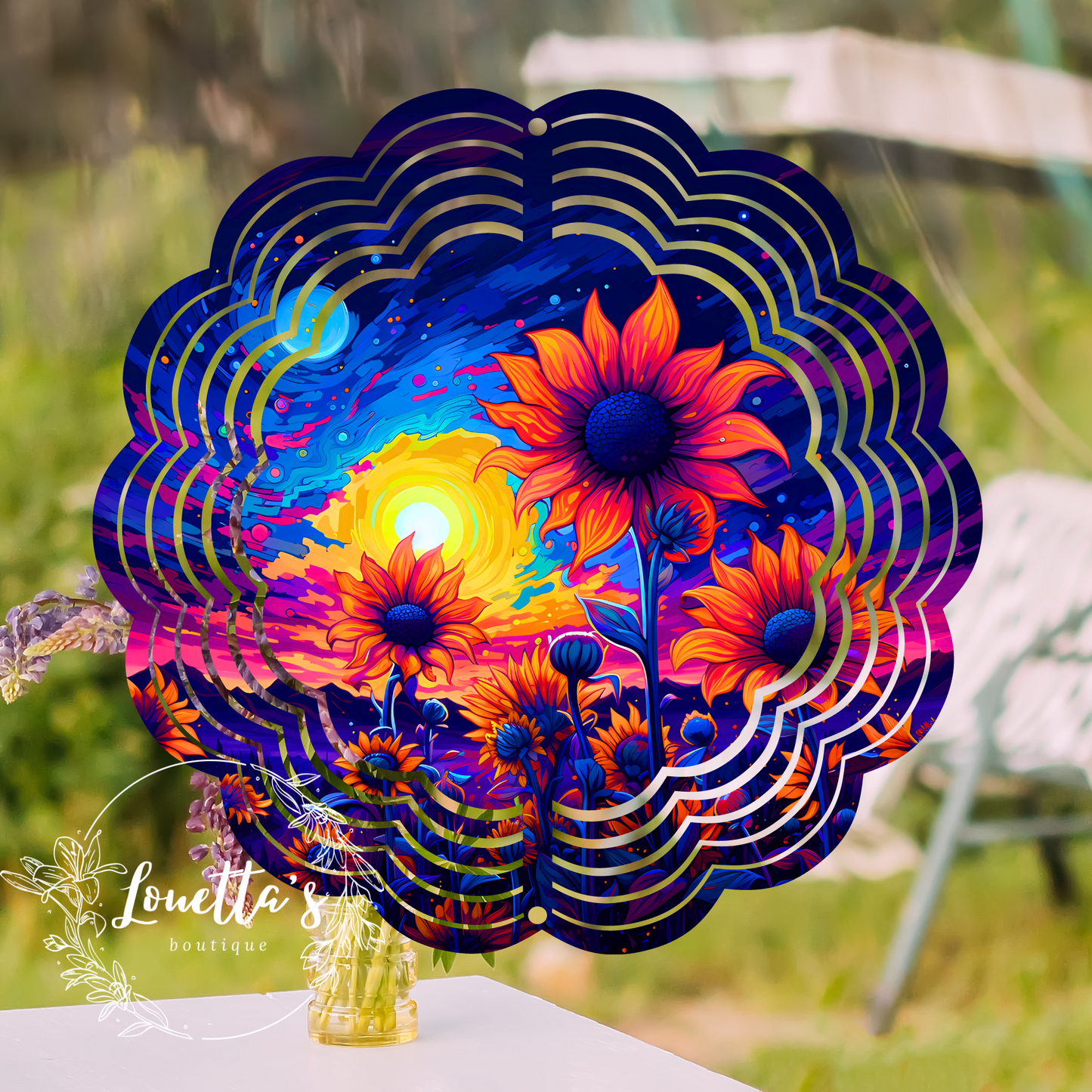 Sunflower Night Wind Spinner
