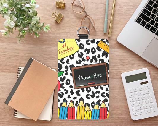 Teacher Cheetah ID Badge Holder