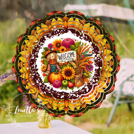 Welcome Scarecrow Wind Spinner